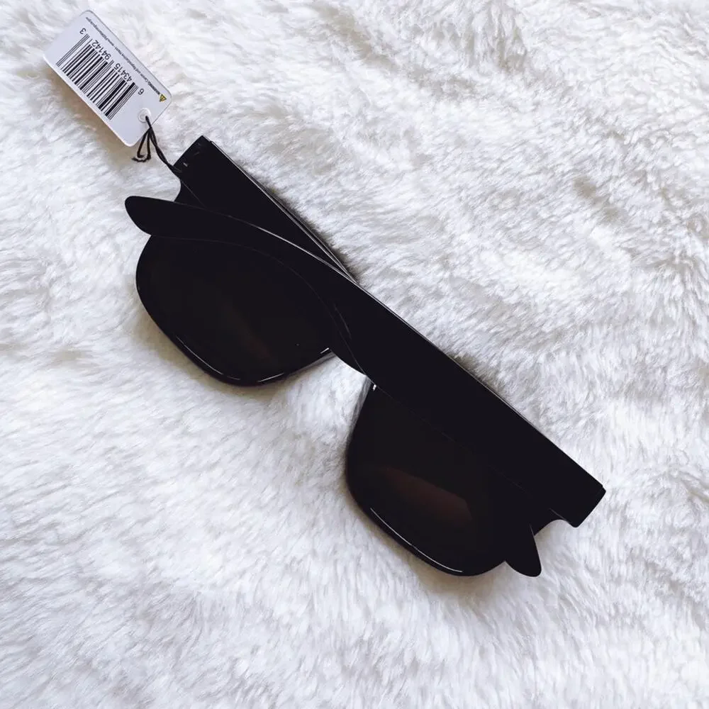 Cedric Black w/ Blue Lenses Mirrored Sunglasses